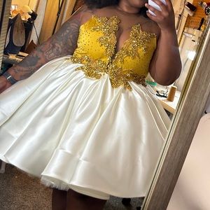 Custom made reception dress! Gold and ivory!